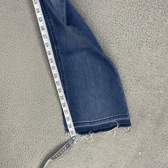 Democracy Jeans Womens 10 Blue Bootcut Frayed Hem Stretch Denim Ab Technology - Picture 2 of 14